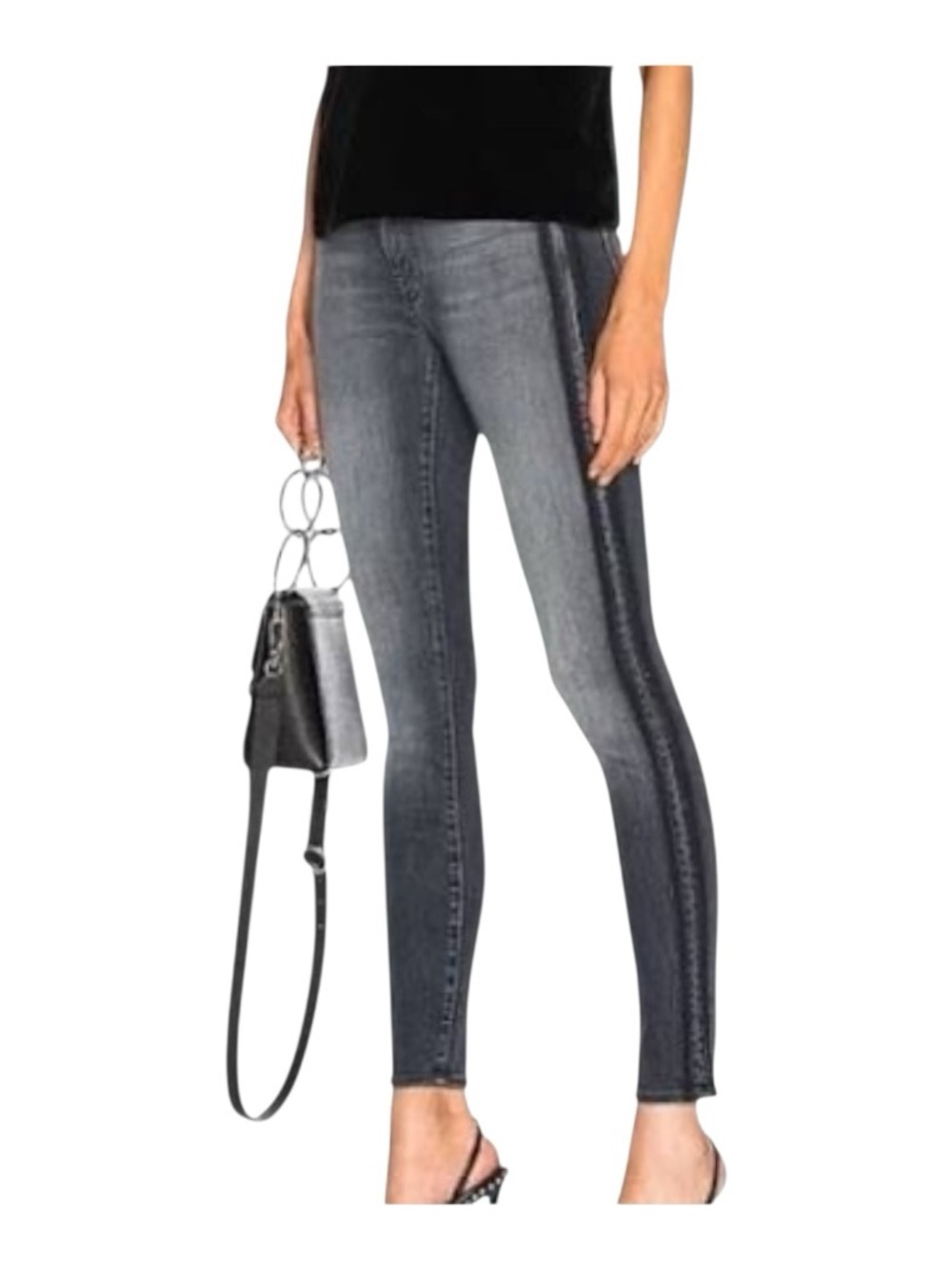 MOTHER Looker High Waisted Jeans in Miss Muddy Two Shoes Racer Zip Fly 26 EUC